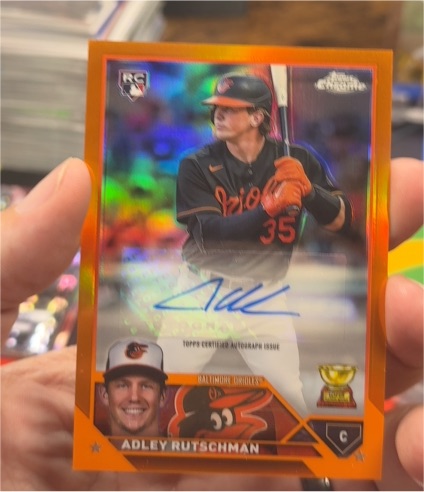2023 Topps Chrome #RA-AR Adley Rutschman Rookie Autographs Orange Refractor Auto — front