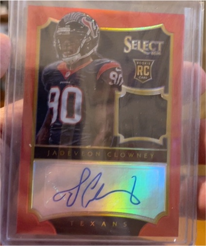 2014 Panini Select #220 Jadeveon Clowney Rookie RC Auto Jersey — front