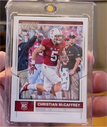 2017 Panini Score #373 Christian McCaffrey Rookie Card — front