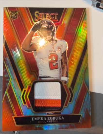 2025 Panini Select #RSW-EEA Emeka Egbuka Rookie Swatches — front
