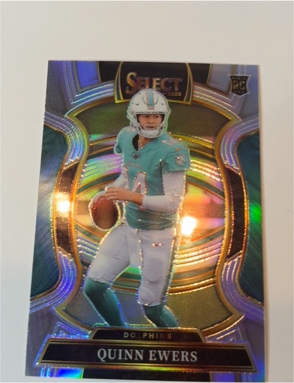 2025 Panini Select #82 Quinn Ewers Rookie Silver Prizm Concourse RC Dolphins — front