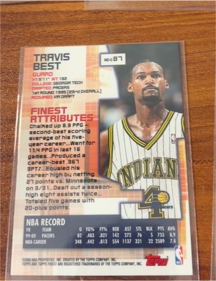 2000-01 Topps Finest #87 Travis Best — front