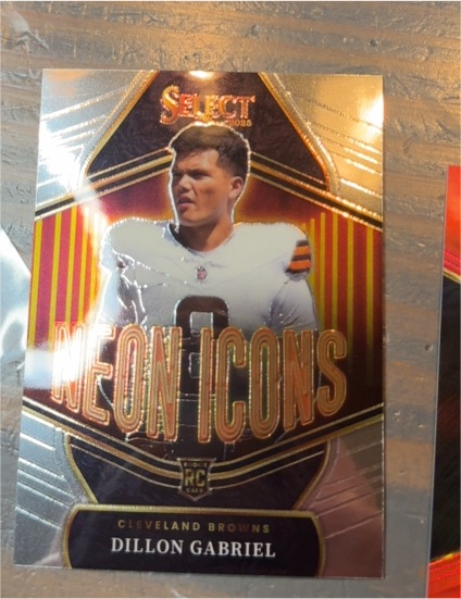 2025 Panini Select #6 Dillon Gabriel Neon Icons True Silver Prizm Rookie Card — front