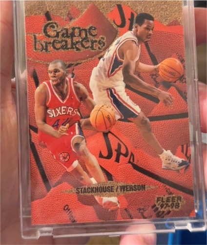 1997-98 Fleer Game Breakers #8 Jerry Stackhouse / Allen Iverson — front