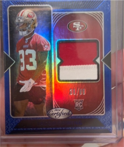 2024 Panini Certified New Generation Jerseys Red Mirror #NGS-JCG Jacob Cowing — front