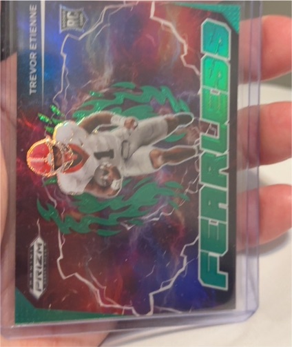 2025 Panini Prizm Draft Picks #F-TEE Trevor Etienne Fearless Green Prizm — front