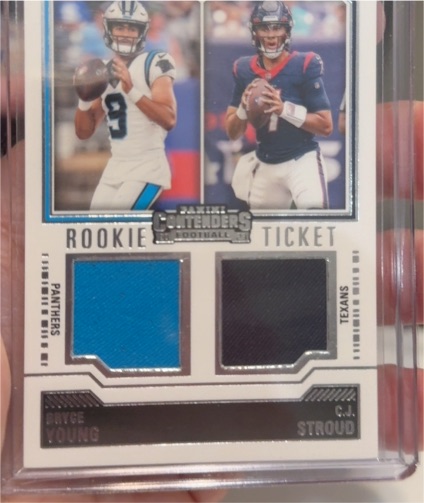 2023 Panini Contenders Rookie Ticket Dual Patch #DS-1 Bryce Young & C.J. Stroud — front
