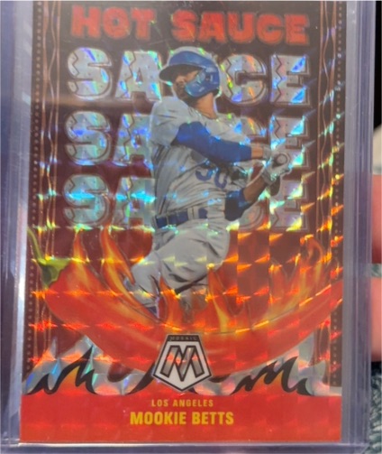 2022 Panini Mosaic Hot Sauce #HS-1 Mookie Betts — front