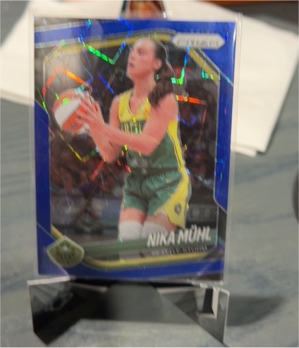 2025 Panini Prizm WNBA #127 Nika Mühl Blue Velocity Seattle Storm — front
