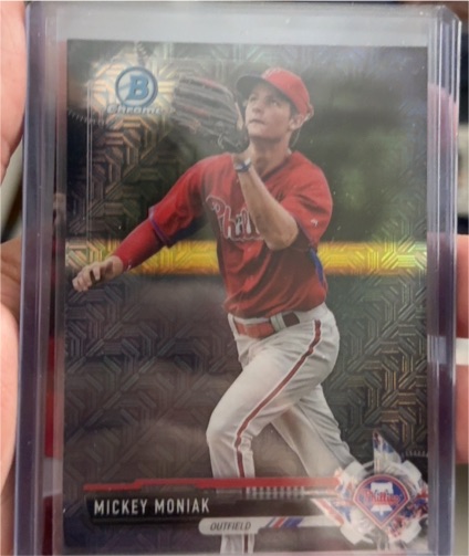 2017 Bowman Chrome Mega Box Prospects Mojo Refractor #BCP135 Mickey Moniak — front