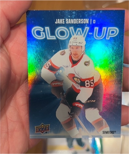 2025-26 Upper Deck Series 2 Glow-Up #GU-3 Jake Sanderson — front