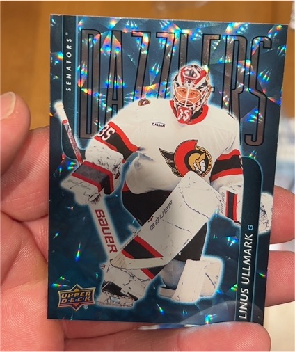 2025-26 Upper Deck Series 2 Dazzlers Blue #DZ-96 Linus Ullmark — front