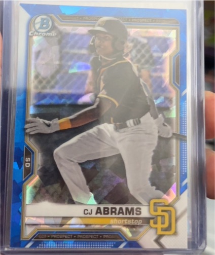 2021 Bowman Chrome Draft Sapphire #BDC-76 CJ Abrams — front