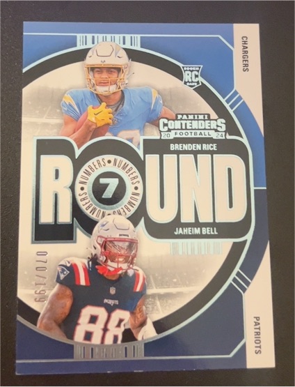 2024 Panini Contenders #22 Brenden Rice / Jaheim Bell Round Numbers — front