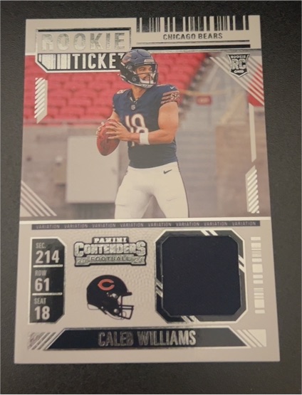 2024 Panini Contenders Rookie Ticket Swatches #RTS-CWS Caleb Williams — front