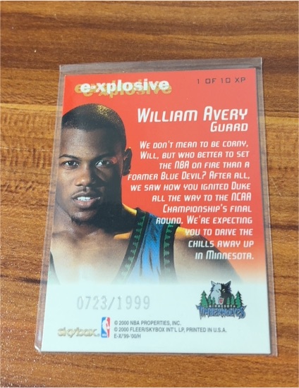 1999-00 Skybox E-Xplosive #XP1 William Avery — front