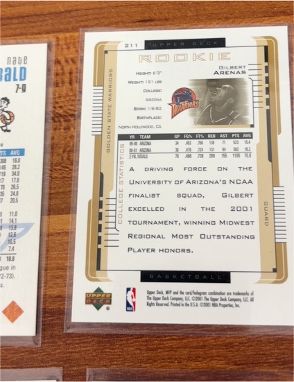 2001 Upper Deck #211 Gilbert Arenas — front