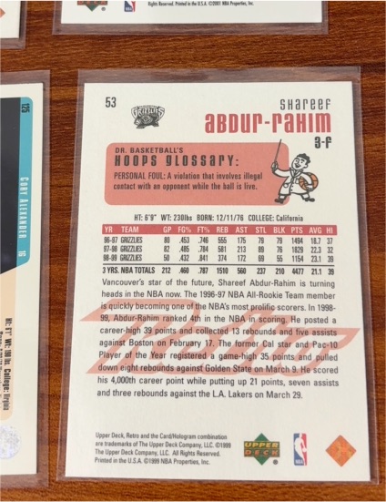 1996 Upper Deck Collector's Choice #53 Shareef Abdur-Rahim — front