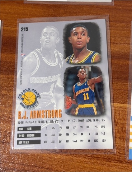 1995 Fleer #215 B.J. Armstrong — front