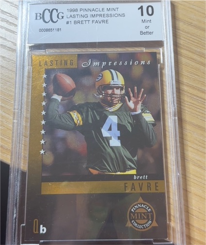 1998 Pinnacle Mint Lasting Impressions #1 Brett Favre — front