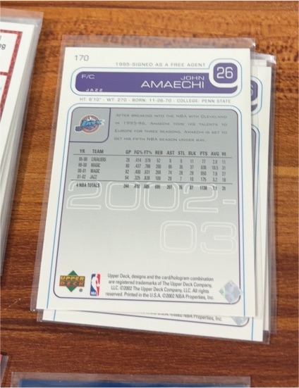 2002-03 Upper Deck MVP #170 John Amaechi — front