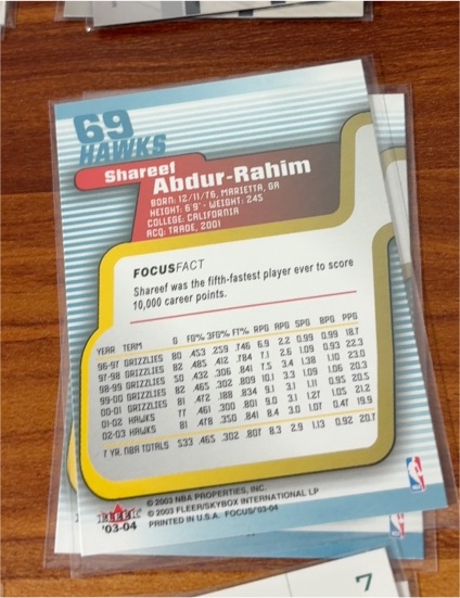 2003-04 Fleer Focus #69 Shareef Abdur-Rahim — front