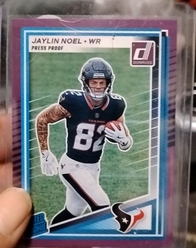 2025 Panini Donruss #324 Jaylin Noel Rated Rookie Purple Press Proof — front