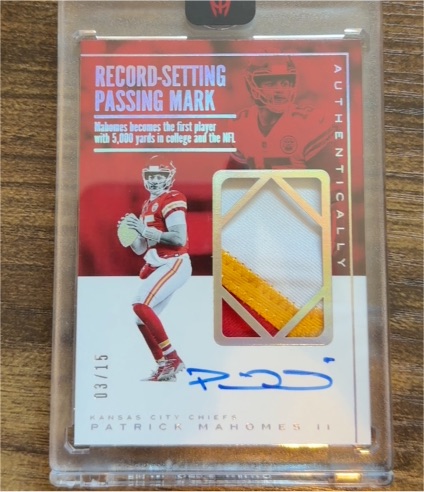 2025 Panini Authentically #03/15 Patrick Mahomes II — front