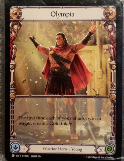 2023 Flesh and Blood Heavy Hitters #HVY093 Olympia Young Hero Marvel Cold Foil — front