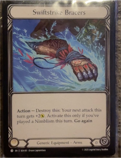 2025 Flesh and Blood High Seas #SEA183 Swiftstrike Bracers — front