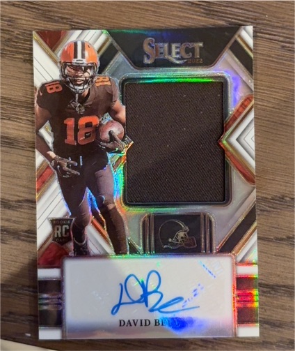 2022 Panini Select #RSM-DB David Bell Rookie Patch Auto Silver Prizm — front