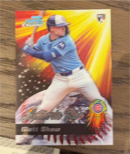 2025 Bowman Chrome #MR-9 Matt Shaw Meteoric Rise Rookie — front