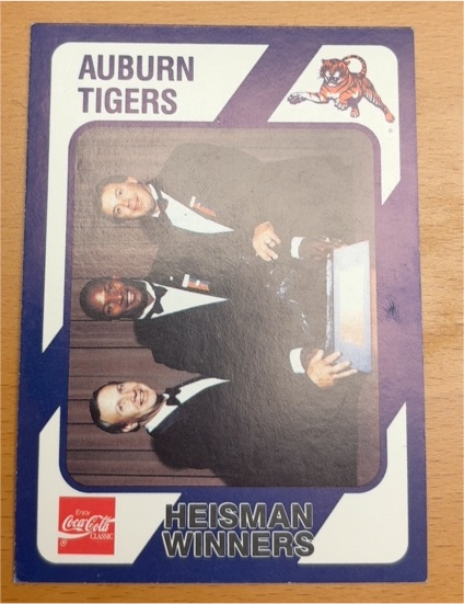 1989 Collegiate Collection Coca-Cola #C-16 Auburn Tigers Heisman Winners — front