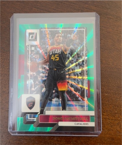 2022-23 Donruss #111 Donovan Mitchell Green Laser Cleveland Cavaliers — front