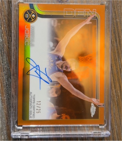 2025-26 Topps Chrome #TCA2-NJ Nikola Jokic True Orange Refractor On Card Auto /25 — front