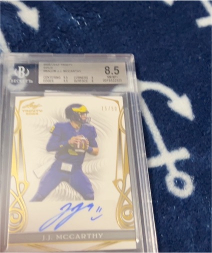 2023 Leaf Trinity #27 J.J. McCarthy — front