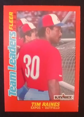 1988 Fleer Kay-Bee Team Leaders #27 Tim Raines — front