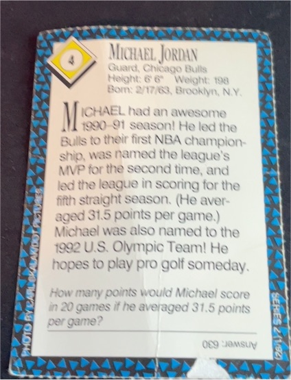 1991 Milton Bradley #754 A1 Michael Jordan — front