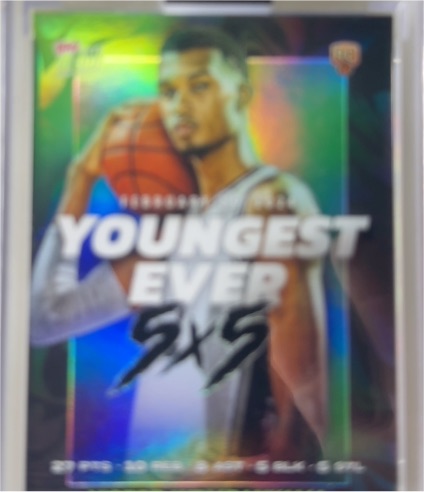 2023-24 Topps Now #VW-2 Victor Wembanyama Youngest Ever 5x5 Rookie Card — front