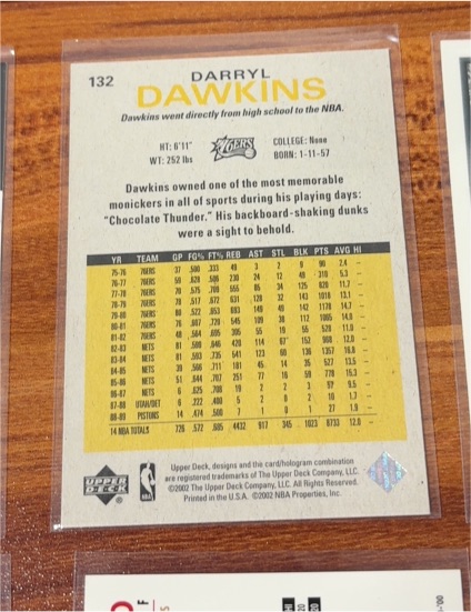 2002 Upper Deck #132 Darryl Dawkins — front