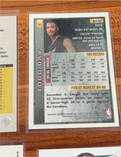 1996 Topps #91 Todd Day — front