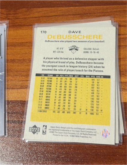 2002 Upper Deck #170 Dave DeBusschere — front