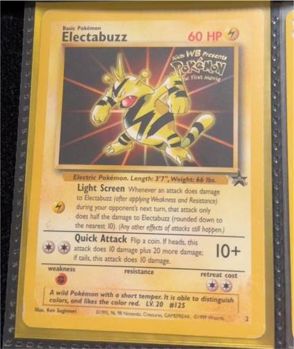 1999 Pokémon Black Star Promo #2 Electabuzz — front