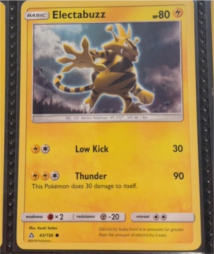 2018 Pokémon Sun & Moon Ultra Prism #43 Electabuzz — front