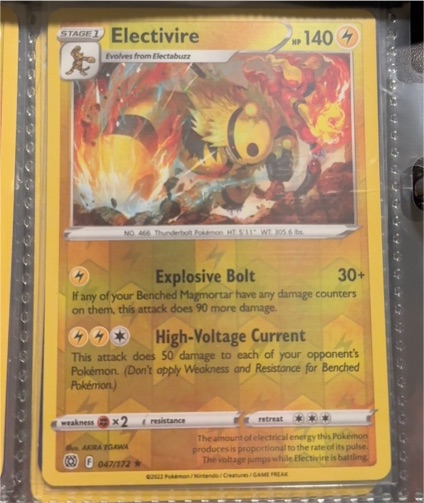 2022 Pokemon Brilliant Stars #47 Electivire — front