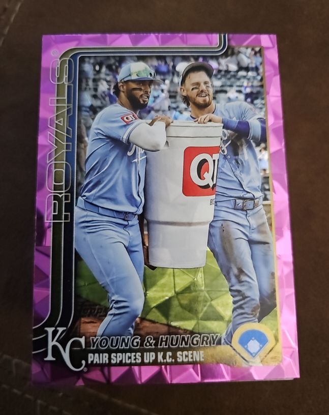 2025 Topps Update #US209 Young & Hungry Pink Diamante MJ Melendez Bobby Witt Jr. — front