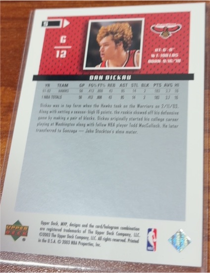 2002-03 Upper Deck #214 Dan Dickau — front