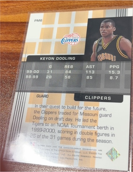 2000-01 Upper Deck MVP #219 Keyon Dooling Rookie Los Angeles Clippers RC — front