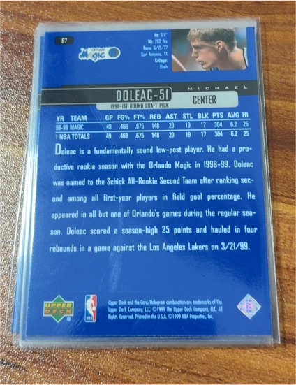 1999-00 Upper Deck #87 Michael Doleac Orlando Magic — front