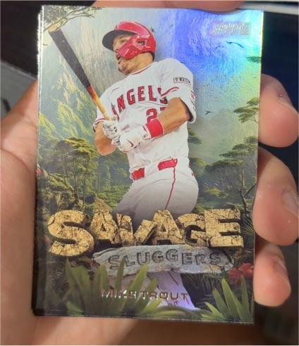 2025 Topps Stadium Club #SS-13 Mike Trout Savage Sluggers — front